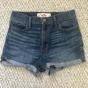 High waisted jean shorts